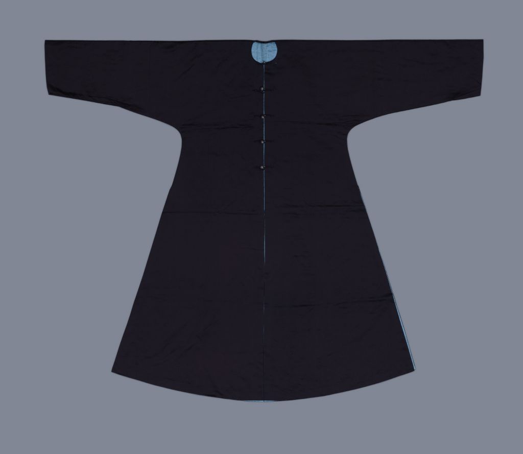 图片[1]-Stone Blue Satin Regular Coat-China Archive